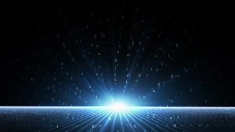 Digital binary data cyberspace network animation Stock Footage 337513876