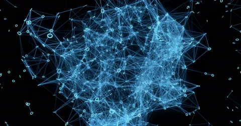 Digital Binary Data Networks Explosion with Alpha Matte Stock Footage 68606260