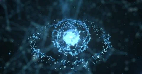 Digital binary data networks plexus abstract background Stock Illustration