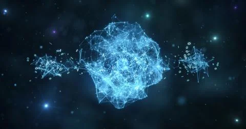 Digital binary data networks plexus abstract background Stock Illustration