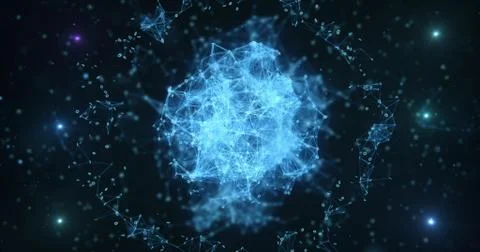 Digital binary data networks plexus abstract background Illustrazione stock