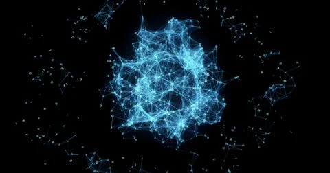 Digital binary data networks plexus abstract background Stock Illustration