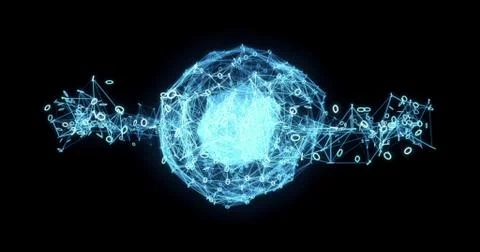Digital binary data networks plexus abstract background Stock Illustration