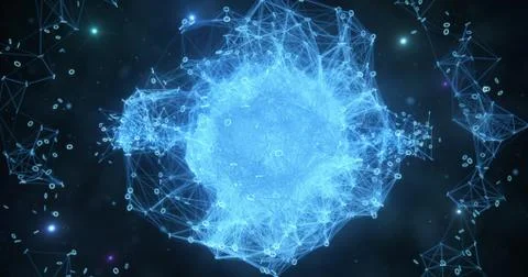 Digital binary data networks plexus abstract background Stock Illustration