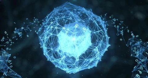 Digital binary data networks plexus abstract background 스톡 일러스트