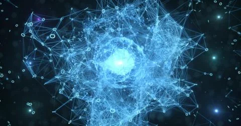 Digital binary data networks plexus abstract background Illustrazione stock