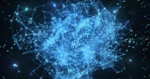 Digital binary data networks plexus abstract background Stock Illustration