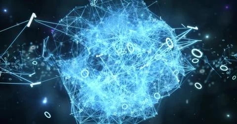 Digital binary data networks plexus abstract background Illustrazione stock