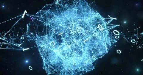 Digital binary data networks plexus abstract background Stock Illustration