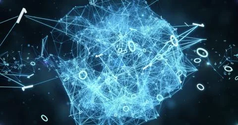 Digital binary data networks plexus abstract background Stock Illustration