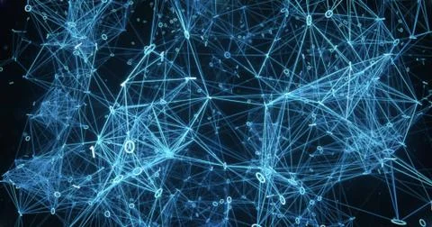 Digital binary data networks plexus abstract background 스톡 일러스트