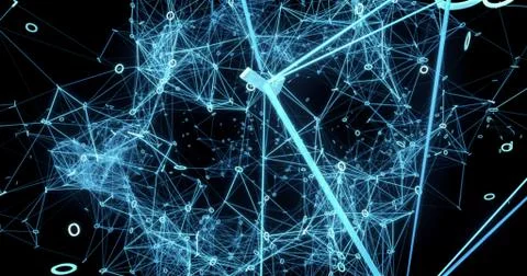 Digital binary data networks plexus abstract background Stock Illustration