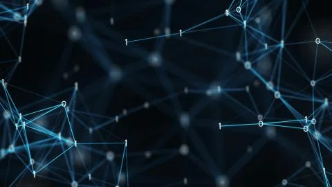 Digital binary data networks plexus abstract background Stock Illustration