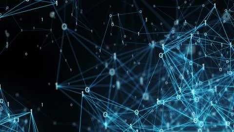 Digital binary data networks plexus abstract background 스톡 일러스트