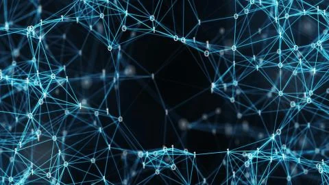 Digital binary data networks plexus abstract background Stock Illustration