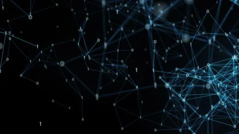 Digital binary data networks plexus abstract background Stock Illustration