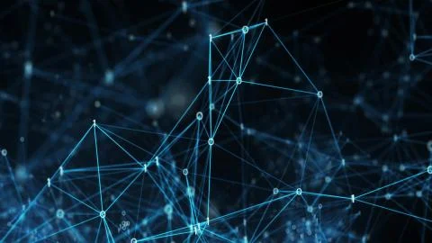 Digital binary data networks plexus abstract background Stock Illustration