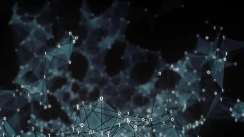 Digital binary data networks plexus abstract background Stock Illustration