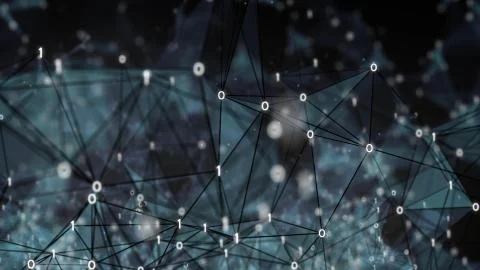 Digital binary data networks plexus abstract background 스톡 일러스트