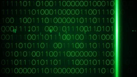 Digital binary data scan background green interface 写真素材