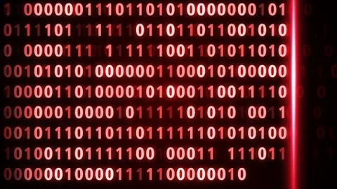 Digital binary data scan background red interface 스톡 사진