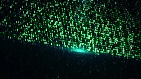 Digital binary data scan loop background Stock Footage