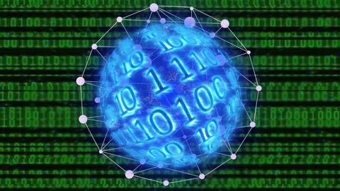 Digital binary data scan loop background Stock Footage 94183285