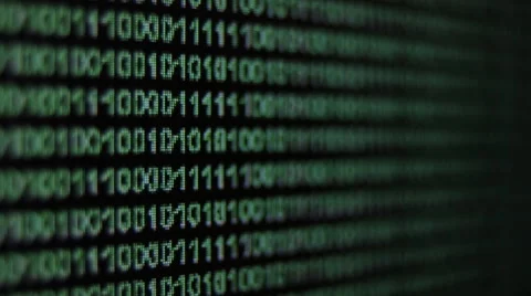 Digital binary data, scrolling on a computer screen, (ones and zeros) 库存影片 68977777