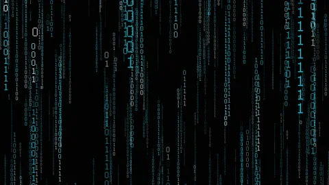 Digital binary data, streaming code Stock Video Pond5