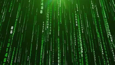 Digital binary data, streaming code background. Matrix background. Programming Stock Footage 153001895