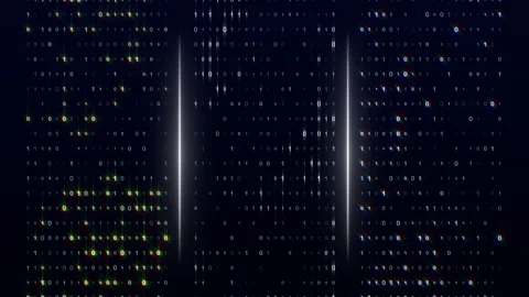 Digital binary data streaming code background Stockbeeldmateriaal 348473586