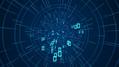 Digital Binary Data Tunnel Stock Footage 88419965