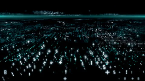 Digital Binary Field Stock Footage 308562553