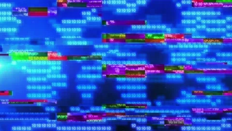 Digital Binary Glitch code Loopable Background Stock Footage 173969039