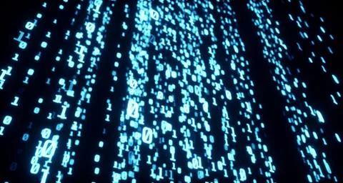 Digital Binary Lines Code Blue Stock Illustration