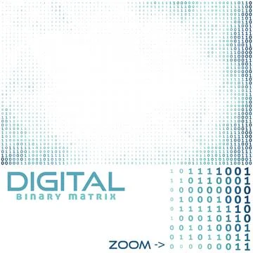 Digital binary matrix with 0 and 1. Vector background Stock Illustration