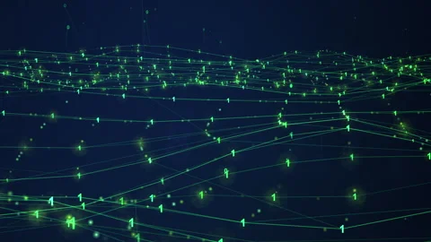 Digital Binary Matrix Data Networks Information Transfer Stock-Footage 299627658