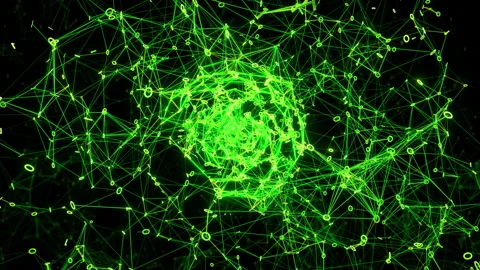 Digital Binary Metaverse Data Network expansion explosion Meta universe burst 4k Stock Footage 200869176