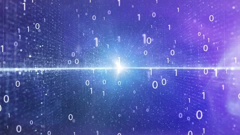 Digital binary number network cyberspace technology 库存影片 334082877