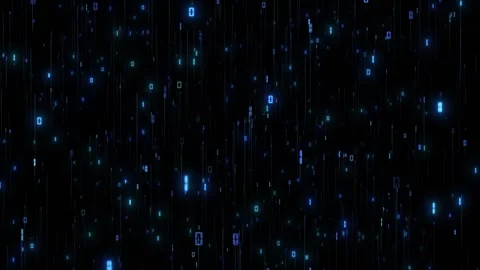 Digital Binary Number Rain on Dark Technology Background 스톡 동영상 341366113