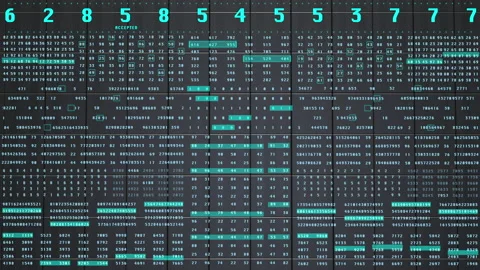 Digital Binary Number Random Data Status 4K Motion Background Stock Footage 153357521