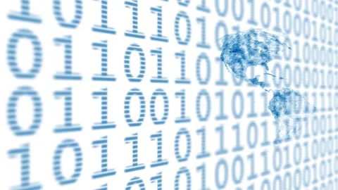 Digital binary numbers with earth globe rotation isolated Stock-Footage 323962446