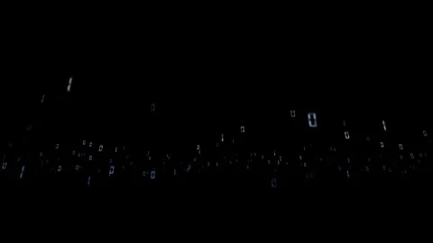 Digital binary numbers looped on black background Stock Footage 337965202