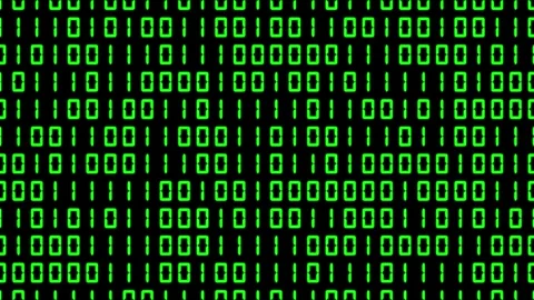 Digital binary numbers pattern motion graphics with plain black background Stock Footage 259366511