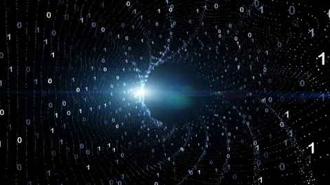Digital binary numbers tunnel motion graphic Stock Footage 320497753