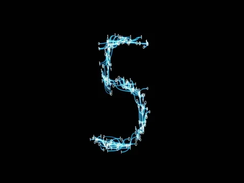 Digital Binary Pipes Plexus Countdown - Abstract Motion Alpha Matte 4k isolated Stock Footage 82717489