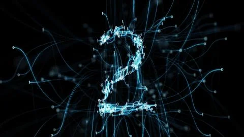 Digital binary plexus 2 numeral Stock Illustration