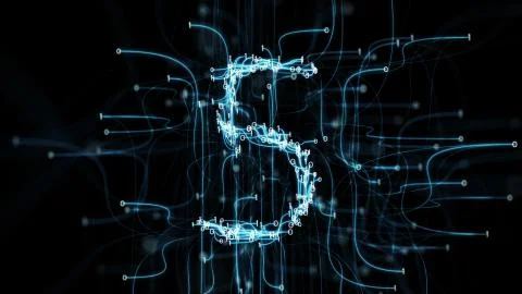 Digital binary plexus 5 numeral Stock Illustration