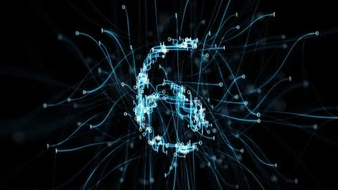 Digital binary plexus 6 numeral Stock Illustration