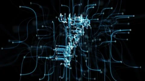 Digital binary plexus 7 numeral Stock Illustration